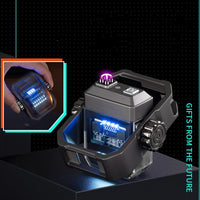 Thumbnail for New Pulse Lighter Double Arc Outdoor Windproof Type-C Charging Electric Lighter Mechanical Alloy Rotary Gyroscope Decompression Tool
